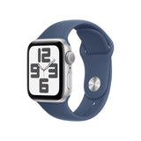 Apple Watch Series SE (2nd Gen) - GPS - 44mm - Silver Aluminum with Blue Sports Band