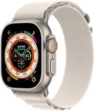 Apple Watch Ultra - Cellular - 49mm - Titanium with White Alpine Loop Band