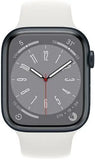 Apple Watch Series 8 - Cellular - 45mm - Midnight Aluminum with White Sport Band (32GB)