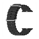 Apple Watch Series 9 ( GPS 45MM ) - Aluminum - Midnight - Ocean Silicone Sport Watch Band Black