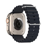 Apple Watch Series 9 ( GPS 45MM ) - Aluminum - Midnight - Ocean Silicone Sport Watch Band Black